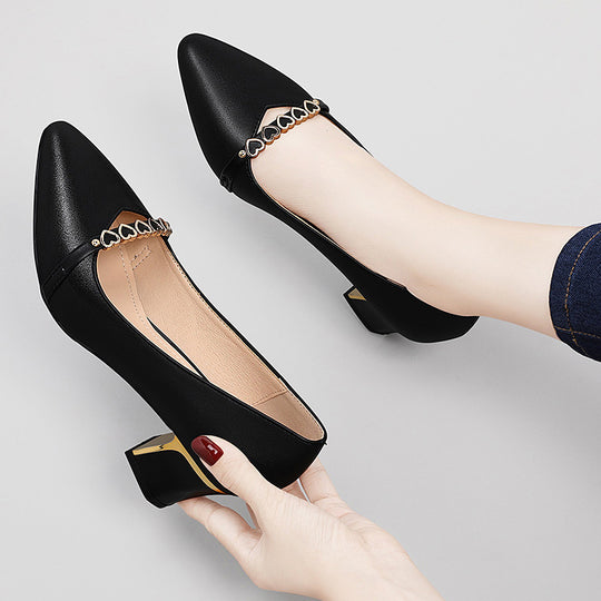 Damen Elegante Pumps mit trendy Absatz und modischem Schmuckdetail EB