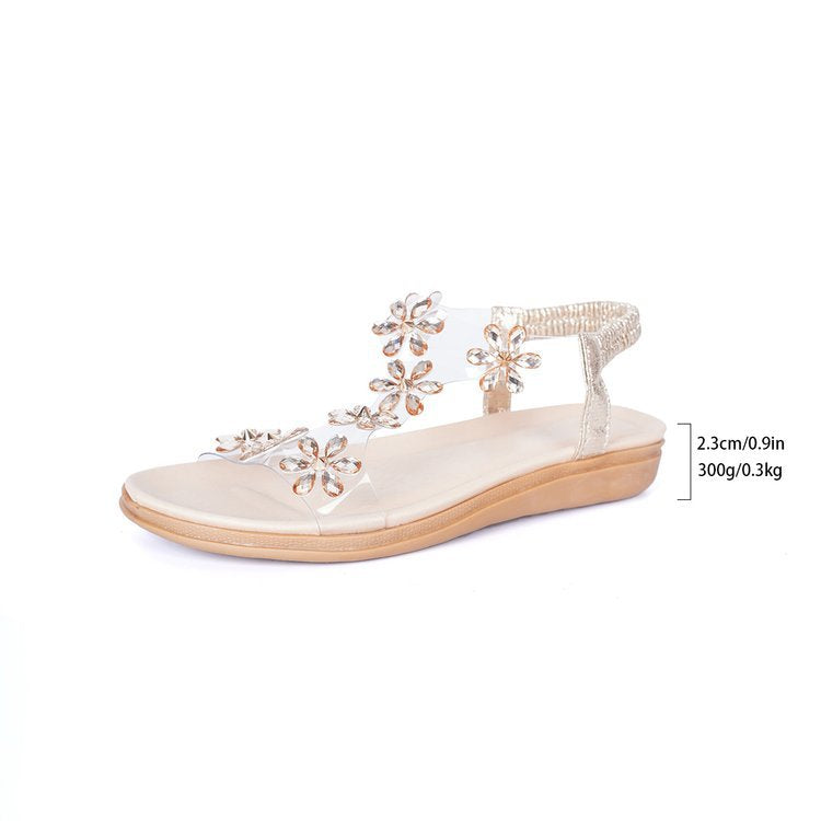 Damen elegante Sandalen mit funkelndem Schmetterlingsdesign EB