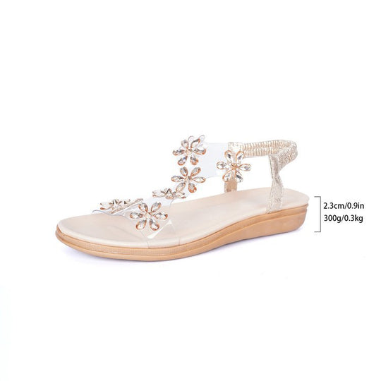 Damen elegante Sandalen mit funkelndem Schmetterlingsdesign EB