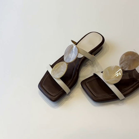 Damen elegante Flip-Flops mit dekorativen Perlenapplikationen EB