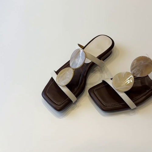 Damen elegante Flip-Flops mit dekorativen Perlenapplikationen EB