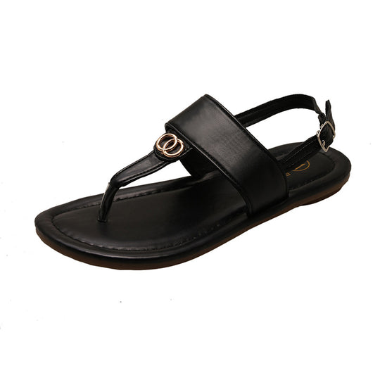 Damen Zehentrenner-Sandalen mit modischem Riemendesign und verstellbarem Riemen EB