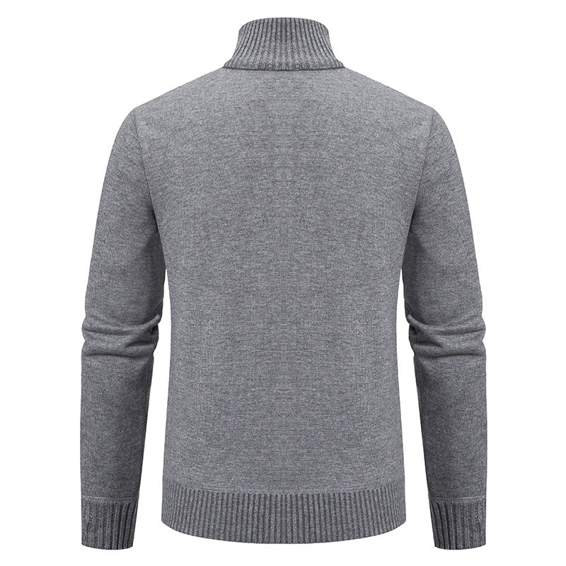 Herren nan gehobene Strickjacke mit erhabenem Zopfmuster und durchgehendem Reißverschluss EB