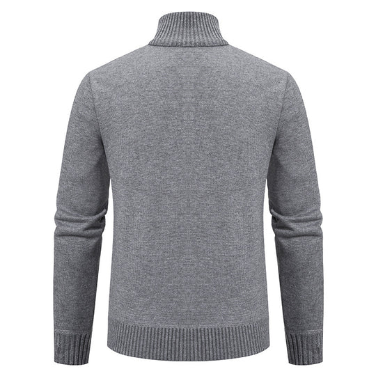 Herren nan gehobene Strickjacke mit erhabenem Zopfmuster und durchgehendem Reißverschluss EB