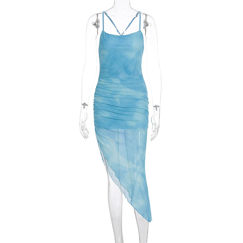 Damen Wickelkleid mit asymmetrischem Schnitt und raffinierten Rüschendetails EB