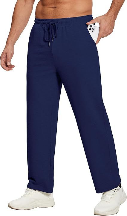 Herren nan locker fallende Loungehose aus softem Jersey mit Kordelzug, elastischem Bund und geradem Bein EB