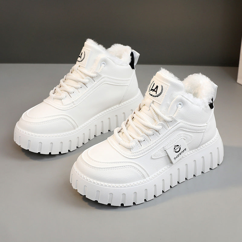 Damen Sportliche High-Top Sneakers mit gefüttertem Innenfutter und rutschfester Laufsohle EB