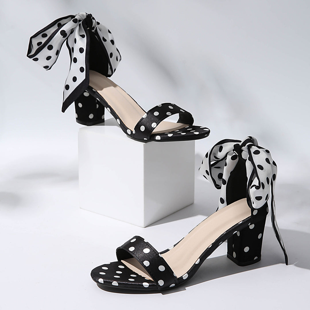 Damen High-Heels mit verspieltem Schleifendesign und elegantem Blockabsatz EB