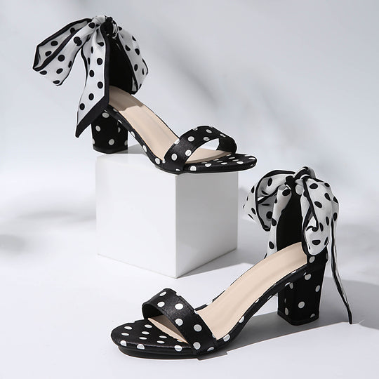 Damen High-Heels mit verspieltem Schleifendesign und elegantem Blockabsatz EB