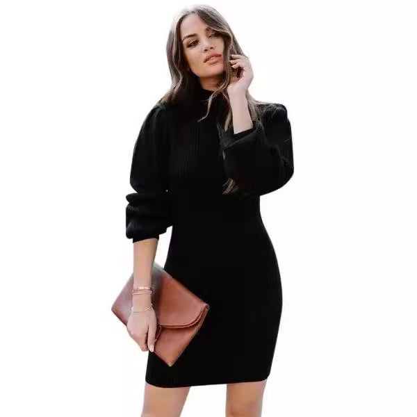 Damen Strickkleid im modernen Rippdesign EB