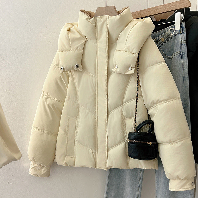 Damen modische pufferjacke mit hohem Kragen und praktischen Taschen EB