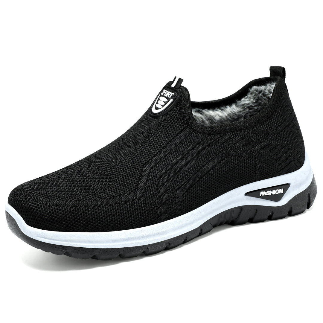 Damen Bequeme Slip-On Freizeitschuhe mit atmungsaktivem Strickdesign EB