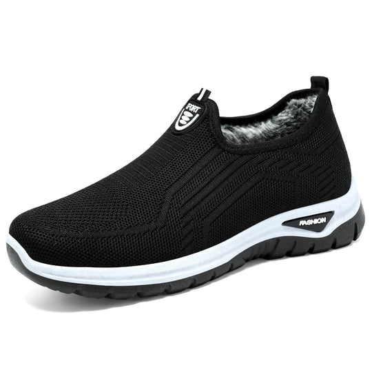 Damen Bequeme Slip-On Freizeitschuhe mit atmungsaktivem Strickdesign EB