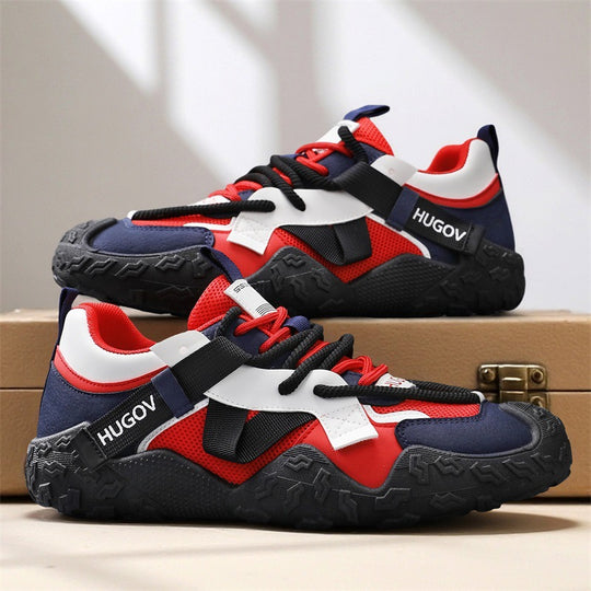 Herren Multimaterial-Trekkingsneaker mit verstärkter Zehenkappe, gepolsterter Fersenstütze und griffiger Offroad-Sohle EB
