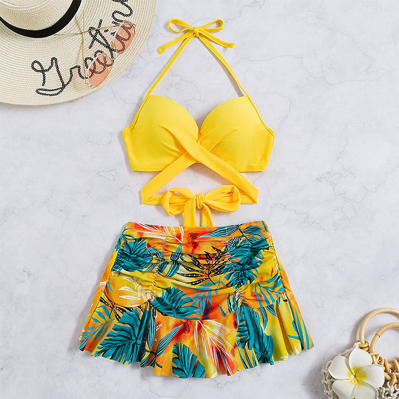 Damen Designer-Bikini mit verspieltem Rock EB