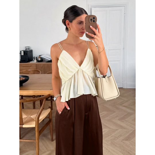 Damen Elegante weite Hose mit hohem Bund und komfortablem Schnitt EB