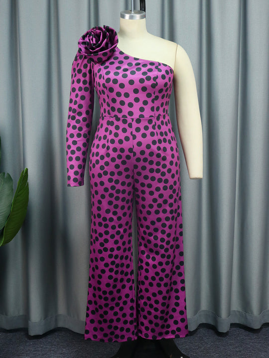 Damen Glamouröses Jumpsuit mit asymmetrischem Design und Rüschen-Detail EB
