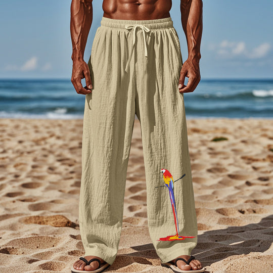 Herren Strandhose aus leichtem, atmungsaktivem Gewebe mit buntem Print EB