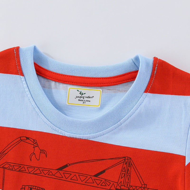 Jungen T-Shirt mit buntem Baustellenfahrzeug-Motiv EB