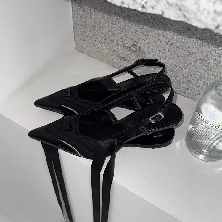 Damen elegante Sling-Ballerinas mit modischer Schnallenverzierung EB