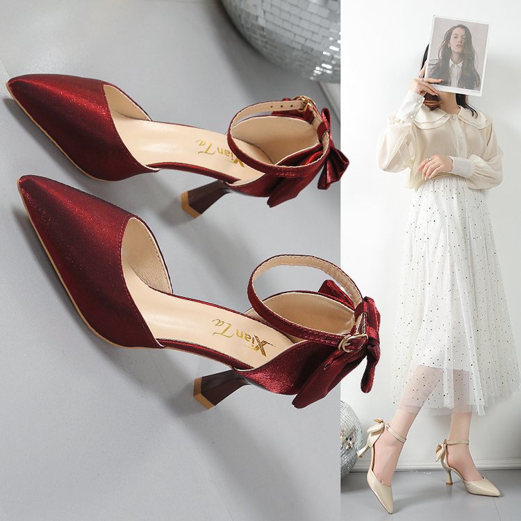 Damen elegante Pumps mit Schleifen-Detail EB