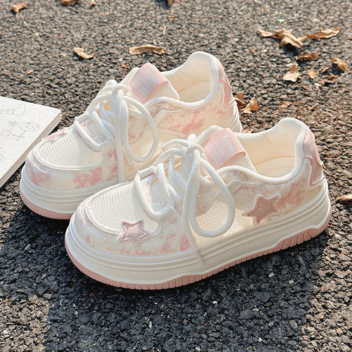Damen Sneakers mit modischem Sternen-Motiv und komfortabler Sohle EB