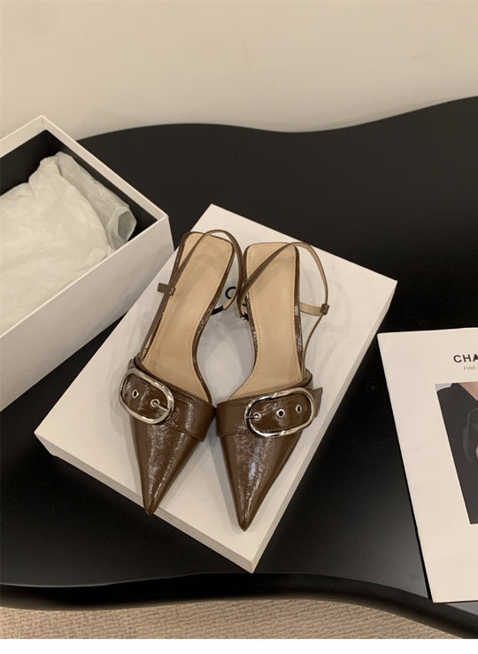 Damen Slingback-Pumps mit modischer Schnalle EB