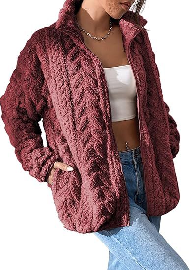 Damen Kuschel-Fleecejacke mit Oversized-Schnitt und Stehkragen EB
