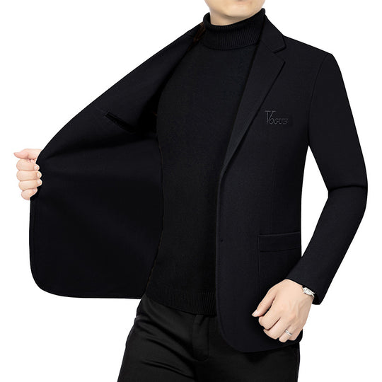 Herren Modernes Einreihiges City-Blazer mit aufgesetzten Taschen und leichter Halbfütterung EB