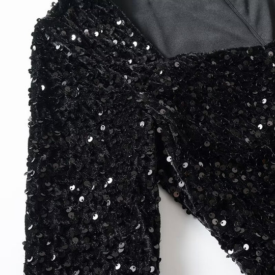 Damen Glitzerndes Abendkleid mit elegantem A-Linien-Schnitt EB