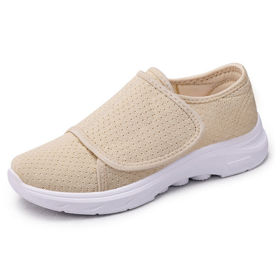 Damen Bequeme und atmungsaktive Sport-Slipper mit flexiblem Klettverschluss EB