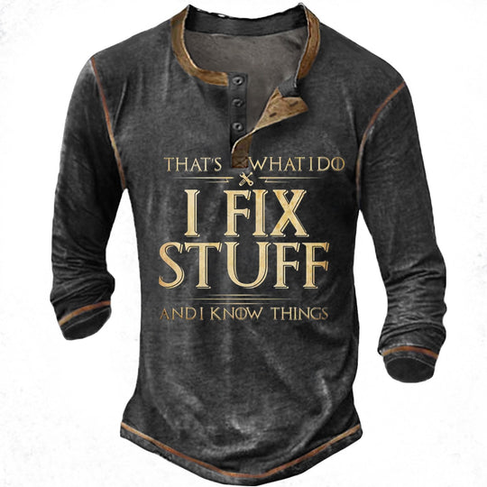 Herren lässiges Langarmshirt mit motivierendem Druck EB