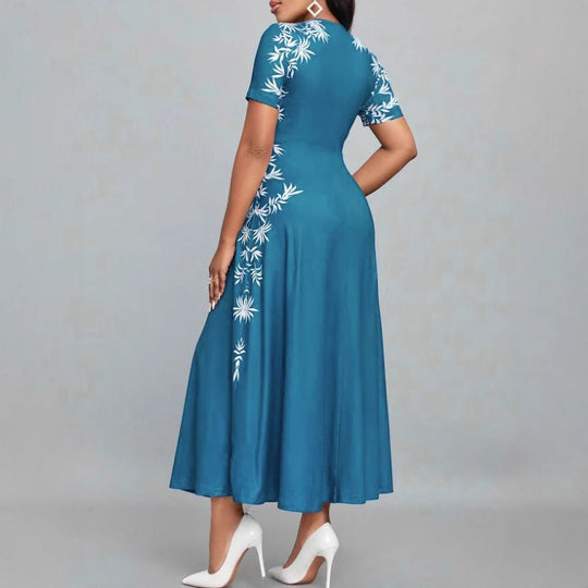 Damen Strandkleid mit floralem Design und fließendem Schnitt EB