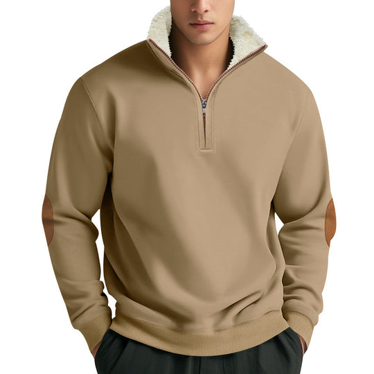Herren Funktionaler Kapuzenpullover mit halbem Reißverschluss und weichem Innenfutter EB