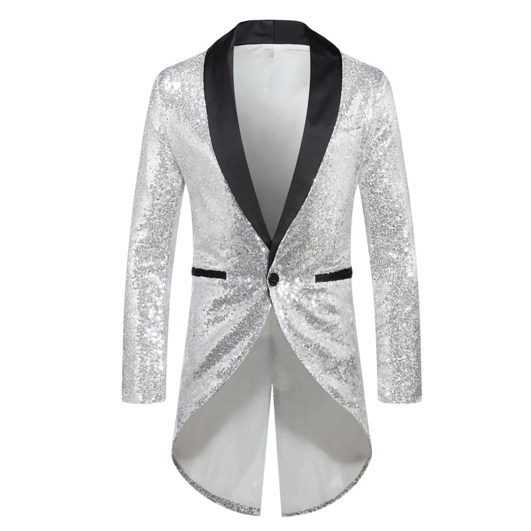 Herren eleganter Paillettenblazer mit luxuriösen Details EB