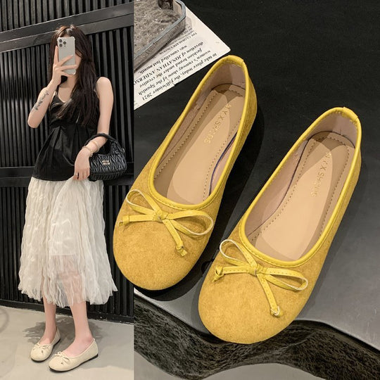 Damen Ballerinas mit feiner Schleifenapplikation EB