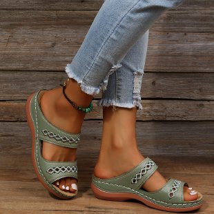 Damen bequeme Pantolette mit raffiniertem Schnitt und atmungsaktivem Obermaterial EB