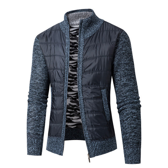Herren modische Übergangsjacke mit modernem Stehkragen und strukturiertem Design EB
