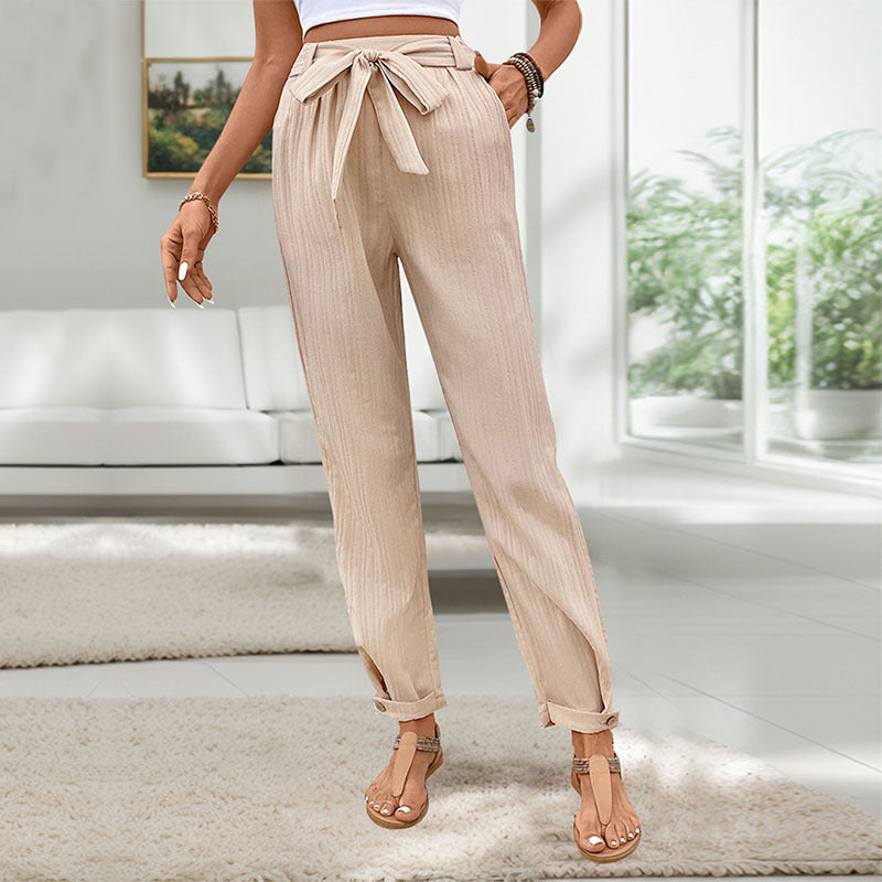 Damen Freizeithose mit elegantem Taillengürtel und lässigem Schnitt EB
