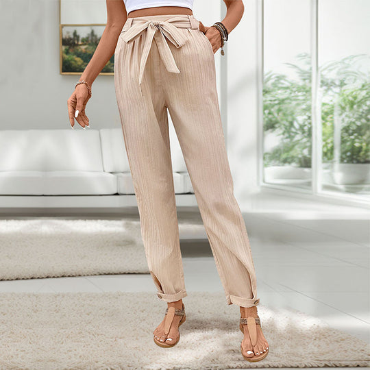 Damen Freizeithose mit elegantem Taillengürtel und lässigem Schnitt EB