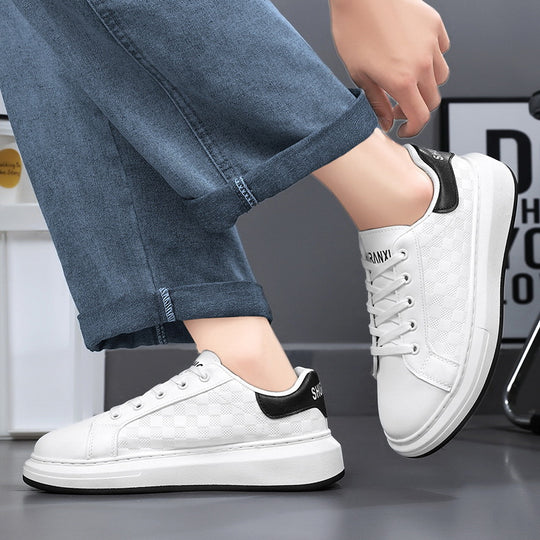 Damen Komfortable Sneaker mit schickem Karomuster und flexibler Laufsohle EB