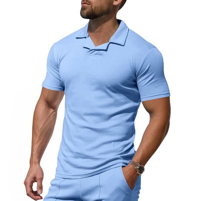 Herren Kurzarm Polo-Shirt mit modernem Stehkragen und atmungsaktivem Material EB