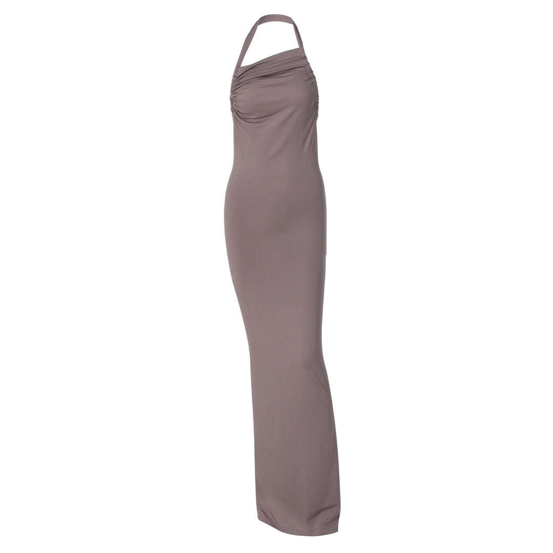 Damen trägerloses Maxikleid mit elegantem Drapé EB