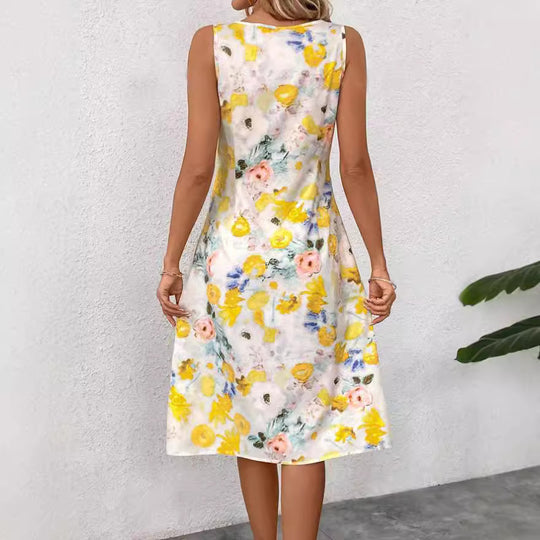 Damen Blumendesign Sommerkleid EB