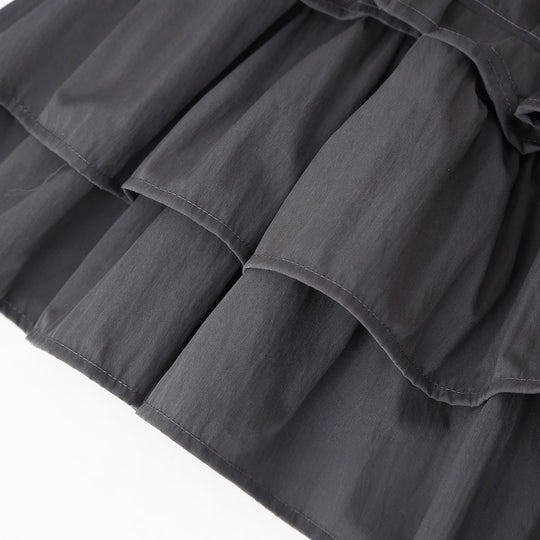 Damen Langarmkleid mit Rüschensaum EB