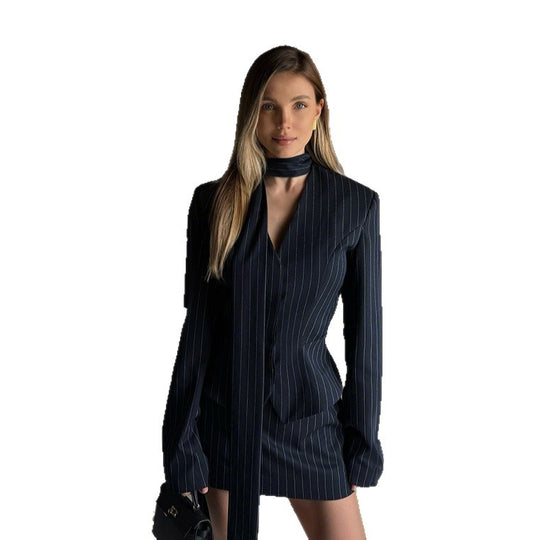 Damen Elegantes Blazer-Kleid mit schmalem Schnitt und langen Ärmeln EB