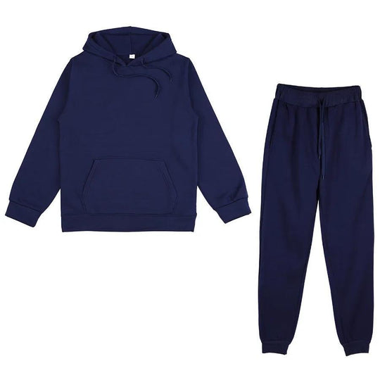 Unisex weiches Lounge-Set mit Oversize-Hoodie, taillenhoher Jogginghose und geripptem Knöchelabschluss EB
