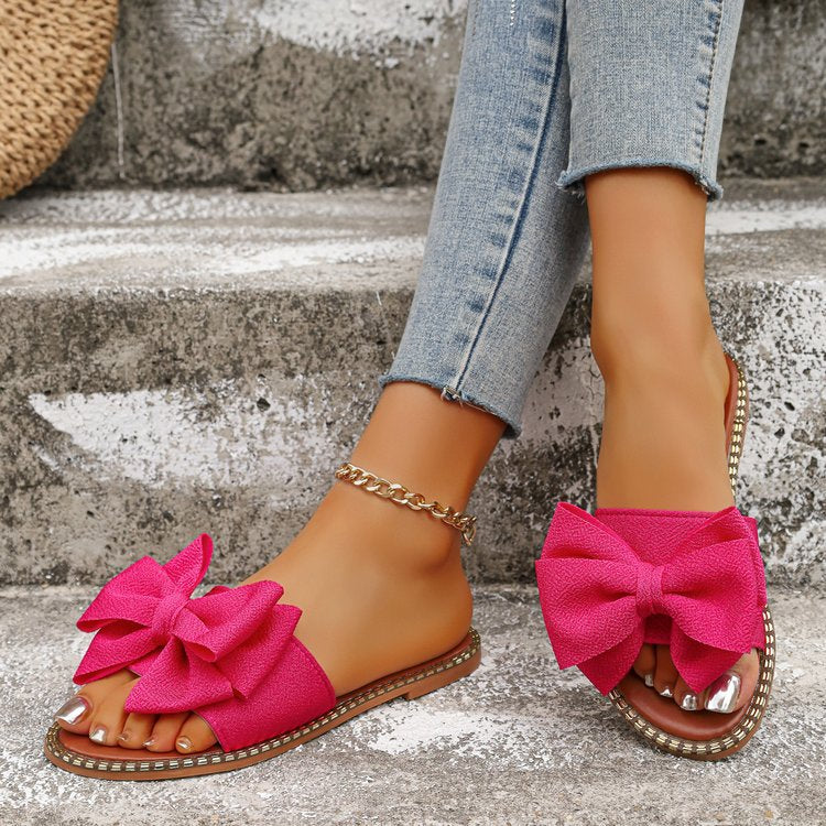 Damen Slipper mit glamourösem Schleifendetail EB