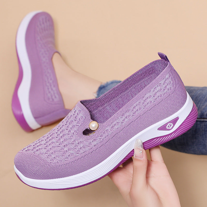 Damen Komfortable Strick-Sneaker mit rutschfester Sohle EB