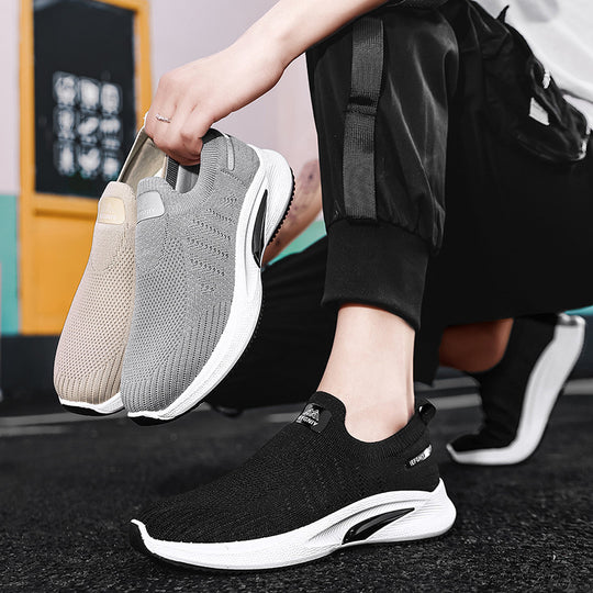 Damen Bequeme Slip-On Sneakers mit atmungsaktivem Strickobermaterial EB